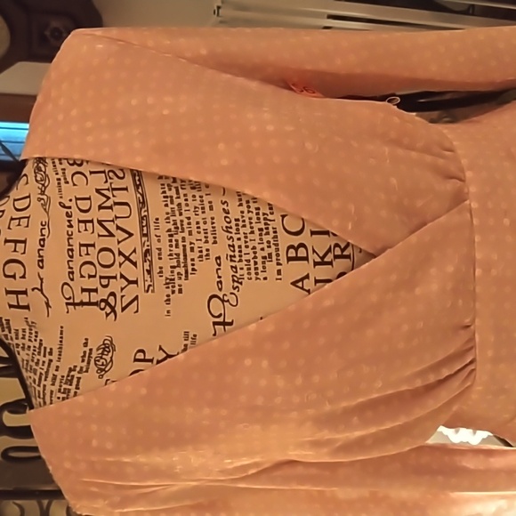 Women's pretty long sleeve pink polka dot embroidered romper by ILLA ILLA size L - Picture 2 of 6